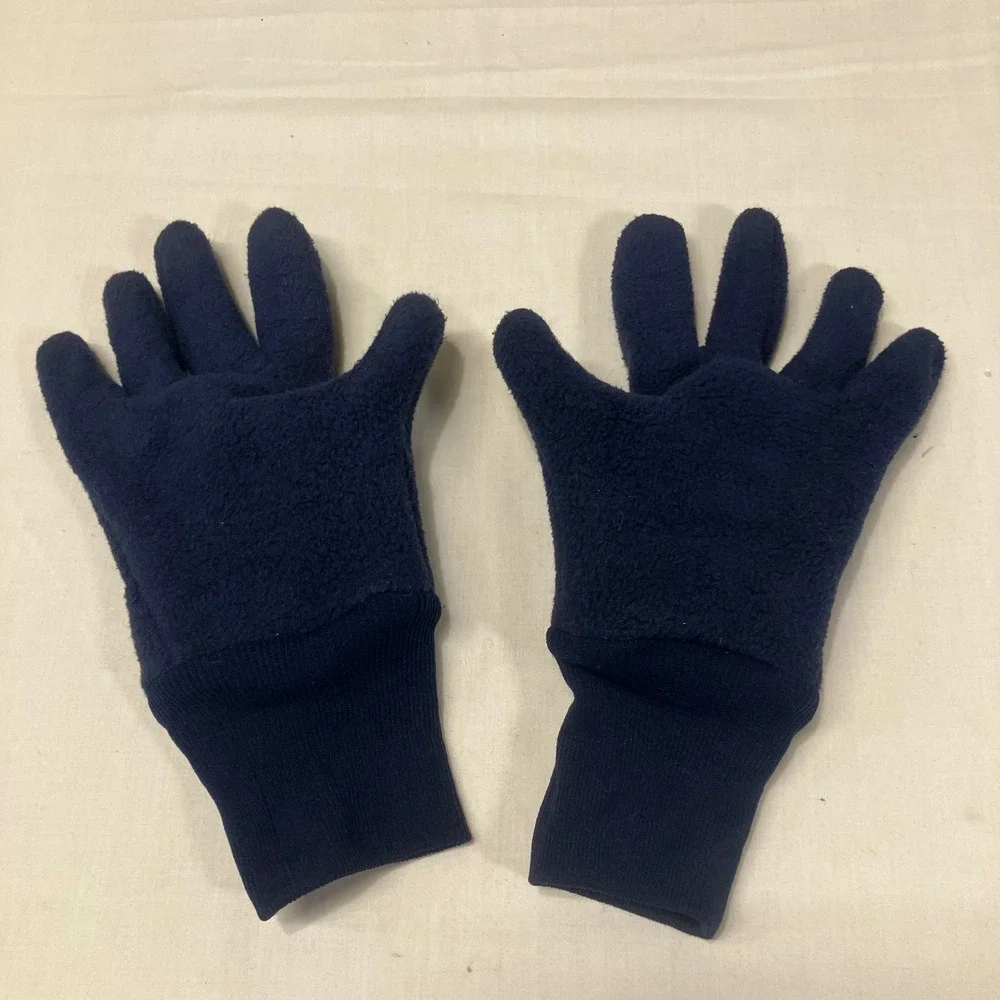 Patagonia Synchilla Fleece Gloves Navy Blue Recycled Polyester Unisex Medium